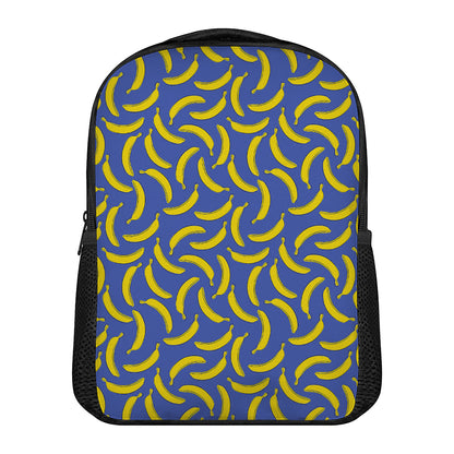 Blue And Yellow Banana Pattern Print Casual Backpack