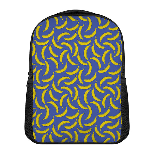 Blue And Yellow Banana Pattern Print Casual Backpack