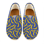 Blue And Yellow Banana Pattern Print Casual Shoes