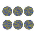Blue And Yellow Banana Pattern Print Coaster Set