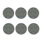 Blue And Yellow Banana Pattern Print Coaster Set