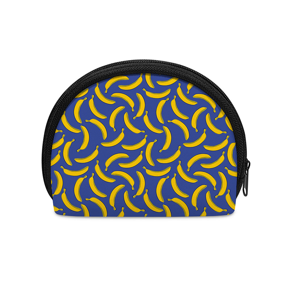Blue And Yellow Banana Pattern Print Coin Purse