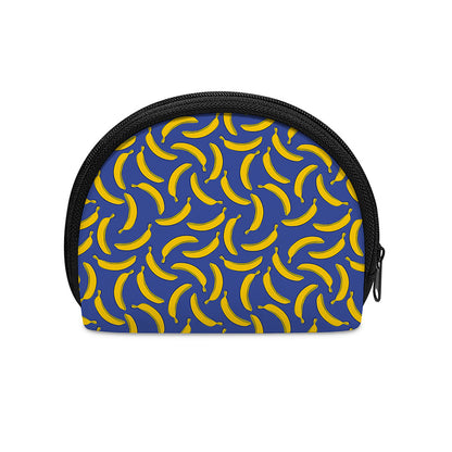 Blue And Yellow Banana Pattern Print Coin Purse