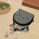Blue And Yellow Banana Pattern Print Coin Purse