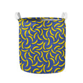 Blue And Yellow Banana Pattern Print Collapsible Laundry Basket