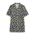 Blue And Yellow Banana Pattern Print Cotton Hawaiian Shirt