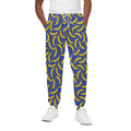 Blue And Yellow Banana Pattern Print Cotton Sweatpants