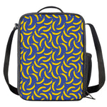 Blue And Yellow Banana Pattern Print Crossbody Lunch Bag