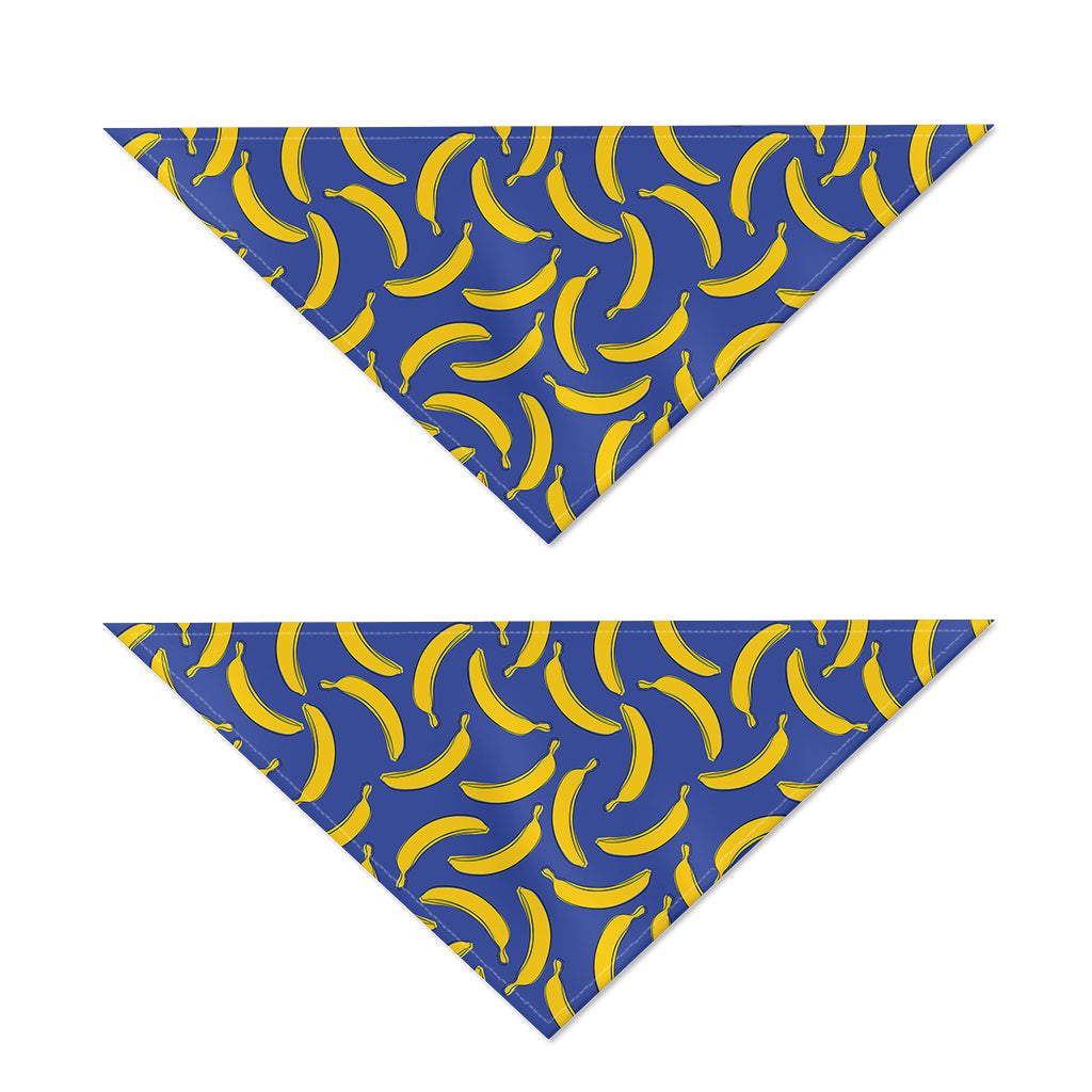 Blue And Yellow Banana Pattern Print Dog Bandana