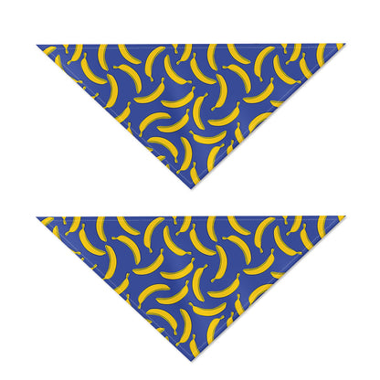 Blue And Yellow Banana Pattern Print Dog Bandana