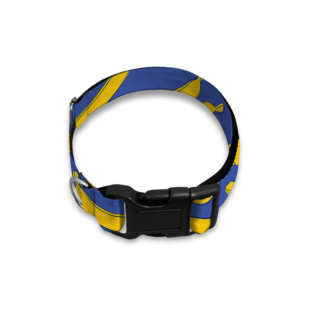Blue And Yellow Banana Pattern Print Dog Collar