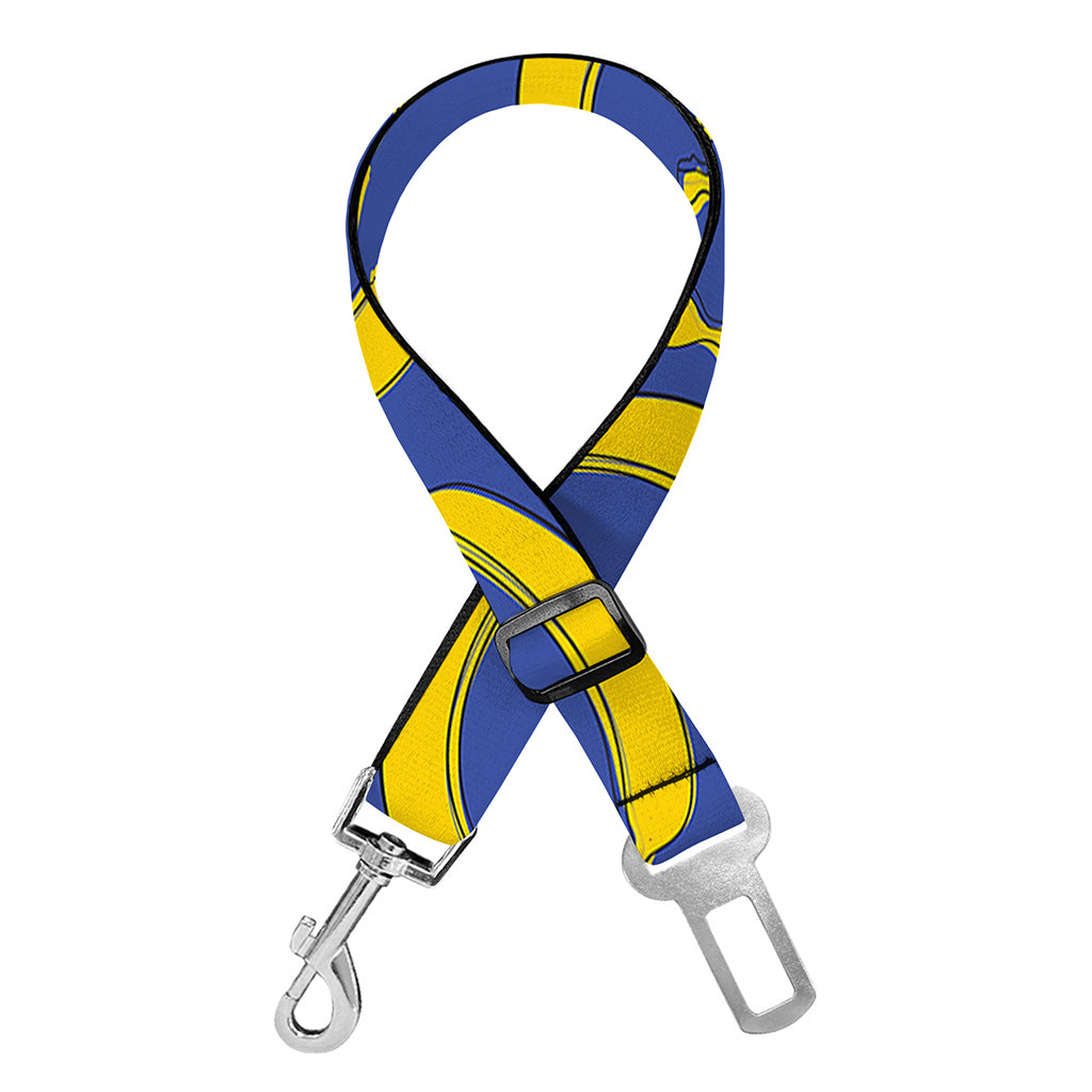 Blue And Yellow Banana Pattern Print Dog Seat Belt