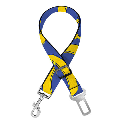Blue And Yellow Banana Pattern Print Dog Seat Belt