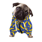 Blue And Yellow Banana Pattern Print Dog Zip Up Hoodie