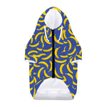 Blue And Yellow Banana Pattern Print Dog Zip Up Hoodie