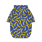 Blue And Yellow Banana Pattern Print Dog Zip Up Hoodie