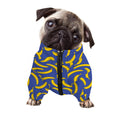 Blue And Yellow Banana Pattern Print Dog Zip Up Jacket