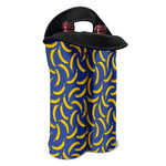 Blue And Yellow Banana Pattern Print Double Neoprene Wine Tote