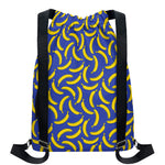 Blue And Yellow Banana Pattern Print Drawstring Backpack