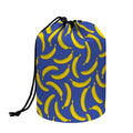Blue And Yellow Banana Pattern Print Drawstring Makeup Bag