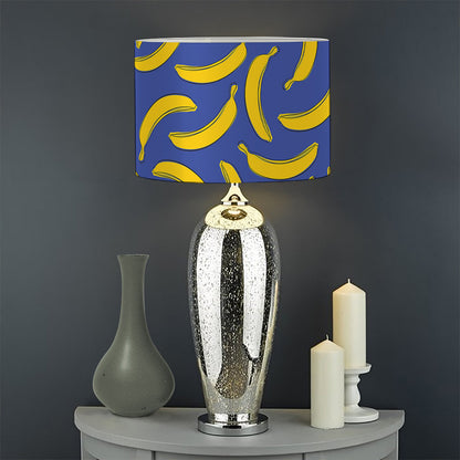 Blue And Yellow Banana Pattern Print Drum Lamp Shade