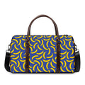 Blue And Yellow Banana Pattern Print Duffel Bag