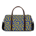 Blue And Yellow Banana Pattern Print Duffle Bag