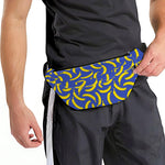 Blue And Yellow Banana Pattern Print Fanny Pack