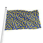 Blue And Yellow Banana Pattern Print Flag