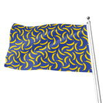 Blue And Yellow Banana Pattern Print Flag