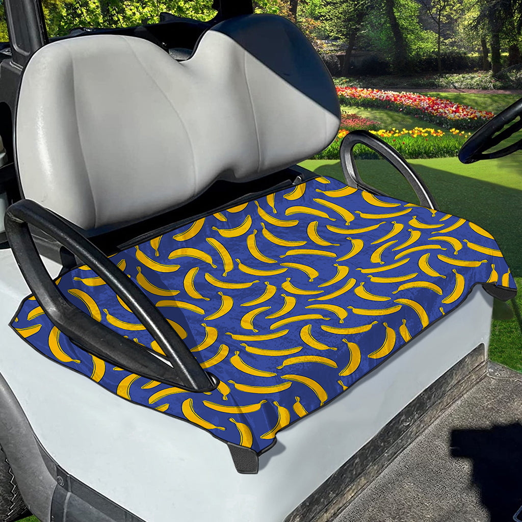 Blue And Yellow Banana Pattern Print Golf Cart Seat Cover