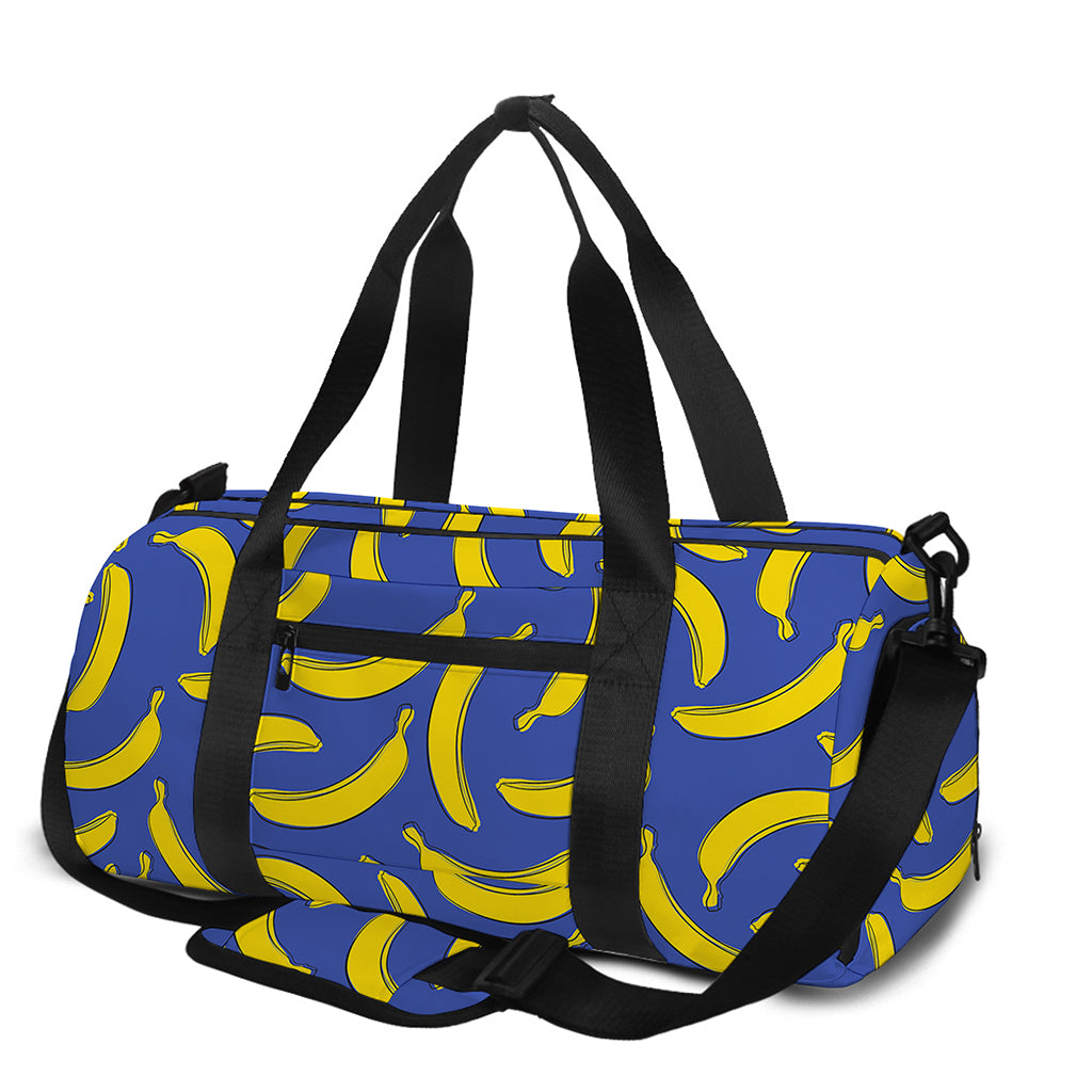 Blue And Yellow Banana Pattern Print Gym Bag