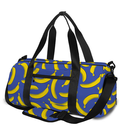 Blue And Yellow Banana Pattern Print Gym Bag