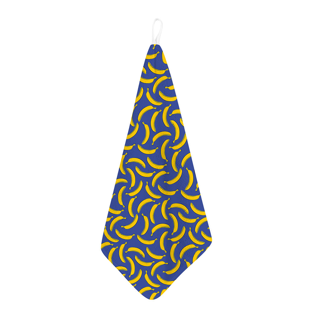 Blue And Yellow Banana Pattern Print Hand Towel