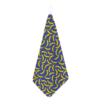 Blue And Yellow Banana Pattern Print Hand Towel