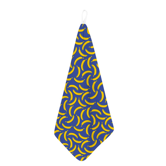 Blue And Yellow Banana Pattern Print Hand Towel