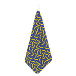 Blue And Yellow Banana Pattern Print Hand Towel