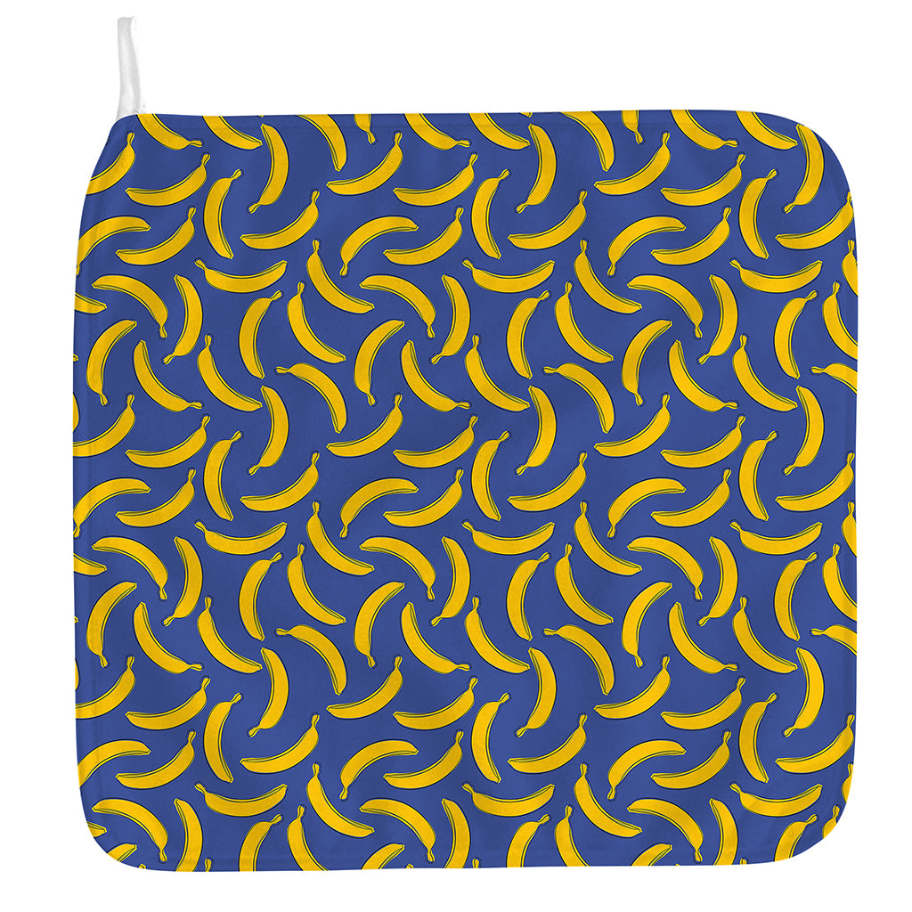 Blue And Yellow Banana Pattern Print Hand Towel