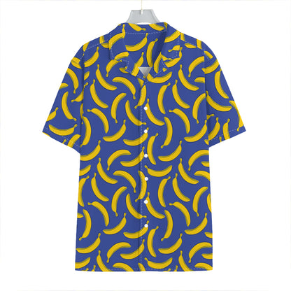 Blue And Yellow Banana Pattern Print Hawaiian Shirt