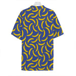 Blue And Yellow Banana Pattern Print Hawaiian Shirt