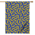 Blue And Yellow Banana Pattern Print House Flag
