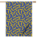 Blue And Yellow Banana Pattern Print House Flag
