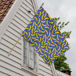 Blue And Yellow Banana Pattern Print House Flag