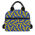 Blue And Yellow Banana Pattern Print Insulated Lunch Bag