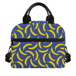 Blue And Yellow Banana Pattern Print Insulated Lunch Bag