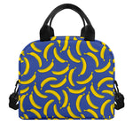 Blue And Yellow Banana Pattern Print Insulated Lunch Bag