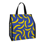 Blue And Yellow Banana Pattern Print Insulated Lunch Tote