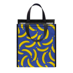 Blue And Yellow Banana Pattern Print Insulated Lunch Tote