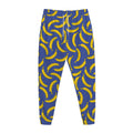 Blue And Yellow Banana Pattern Print Jogger Pants