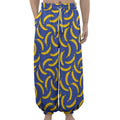Blue And Yellow Banana Pattern Print Lantern Pants